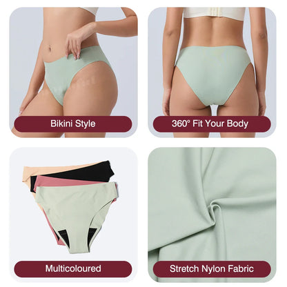 Menstrual Panties Women Leak proof Menstrual Period Underwear Ice Silk Menstruation Panties Menstrual Cycle Absorbent Underwear
