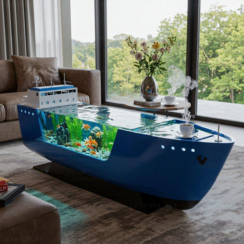 Cargo Ship Aquarium Coffee Tables-US